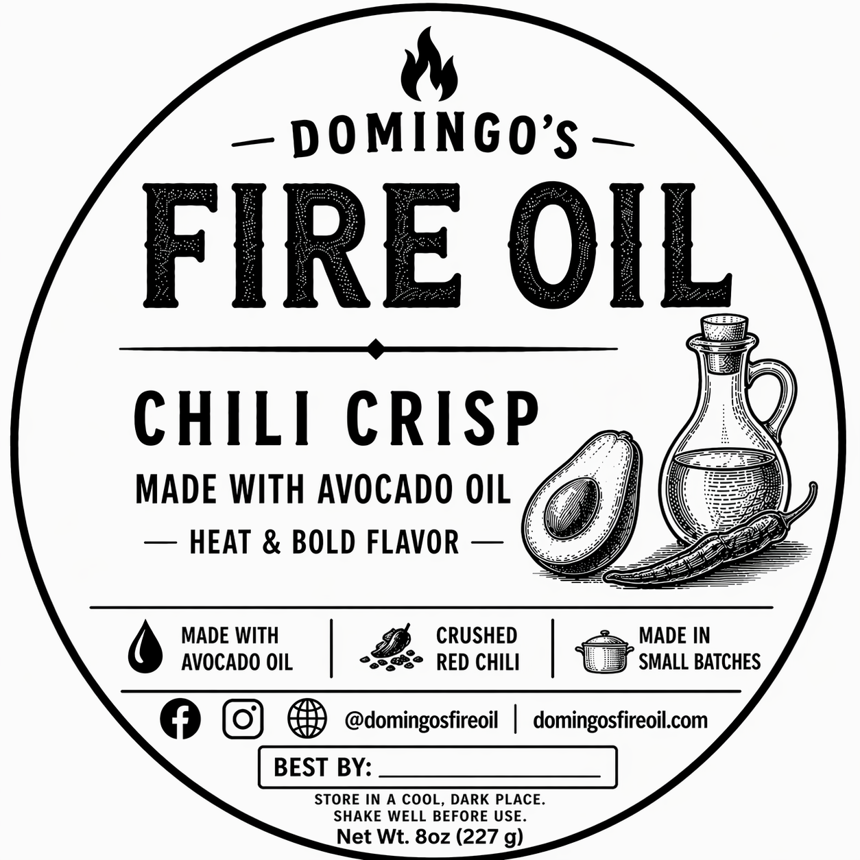 Domingo's Fire Oil - 8oz jar
